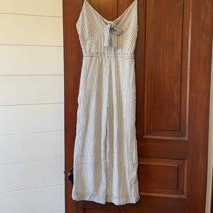 Jumpsuit, cropped leg, striped